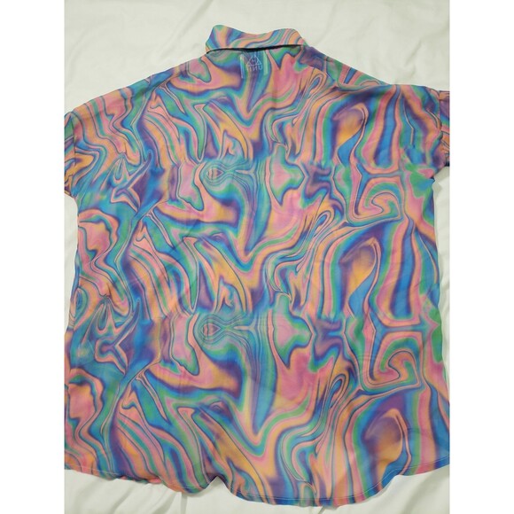 Unif Melt Button Up Long Sleeve Colorful Psychedelic Womans XS Shirt - Picture 10 of 13